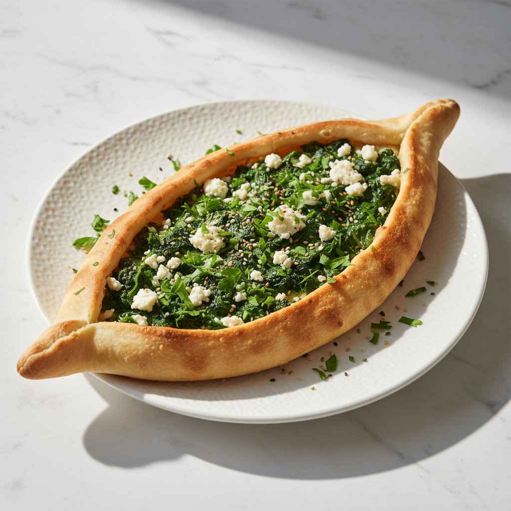 Pide mit Spinat & Feta